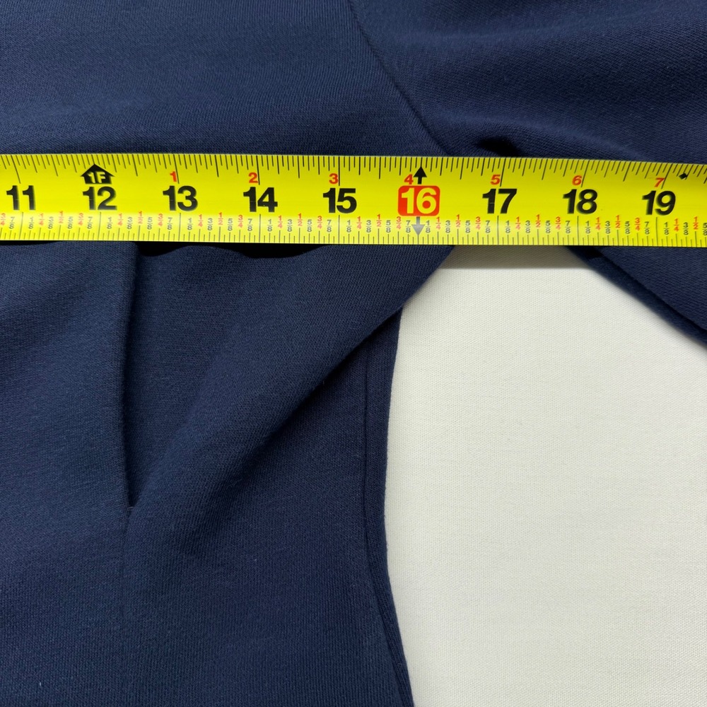 Chan Luu Pinch Waist Cardigan 1 Navy Cotton Fleece Hook Eye Balloon Sleeve - Picture 11 of 12